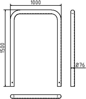 Abweisebügel Ø 76 x 2,6 mm ohne Querholm zum Einbetonieren - Art.Nr. 475_10 – Bild 2