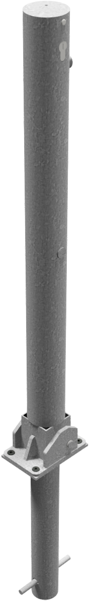 Absperrpfosten Stahlrohr Ø 76 x 2,6 mm umlegbar mit Profilzylinderschloss - Art.Nr. 476UZH