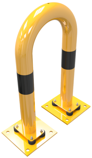 Rammschutzbügel elastisch, neigbar Stahlrohr Ø 76 mm gelb / schwarz - Art.Nr. 477_04NPBG
