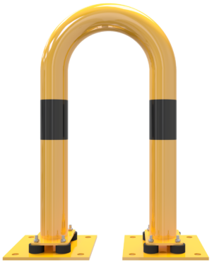 Rammschutzbügel elastisch, neigbar Stahlrohr Ø 76 mm gelb / schwarz - Art.Nr. 477_04NPBG – Bild 2