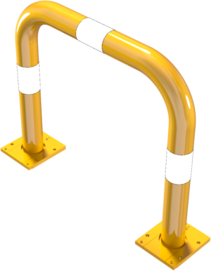 Rammschutzbügel abnehmbar Stahlrohr Ø 76 mm gelb / schwarz Gesamtbreite: 750 mm Höhe Überflur: 650 mm - Art.Nr. 477_05APBG – Bild 3