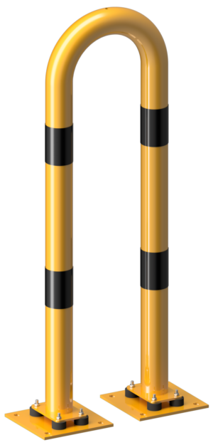 Rammschutzbügel elastisch, neigbar Stahlrohr Ø 76 mm gelb / schwarz - Art.Nr. 477_07NPBG