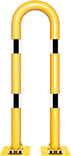 Rammschutzbügel elastisch, neigbar Stahlrohr Ø 76 mm gelb / schwarz - Art.Nr. 477_07NPBG – Bild 2