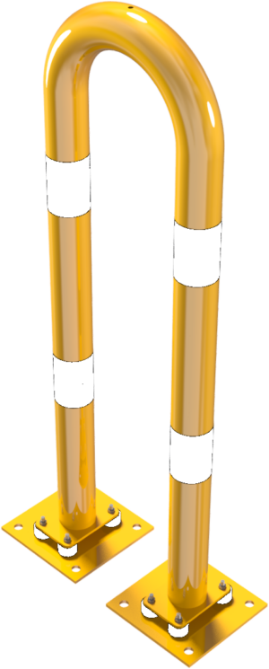 Rammschutzbügel elastisch, neigbar Stahlrohr Ø 76 mm gelb / schwarz - Art.Nr. 477_07NPBG – Bild 3