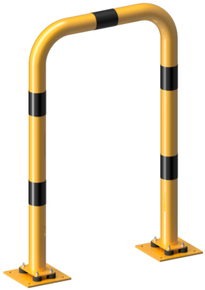 Rammschutzbügel elastisch, neigbar Stahlrohr Ø 76 mm gelb / schwarz - Art.Nr. 477_08NPBG