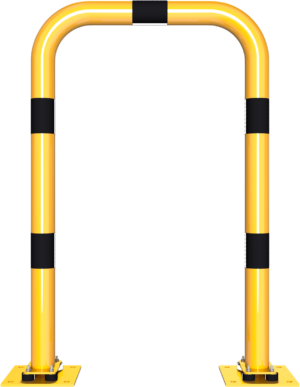 Rammschutzbügel elastisch, neigbar Stahlrohr Ø 76 mm gelb / schwarz - Art.Nr. 477_08NPBG – Bild 2