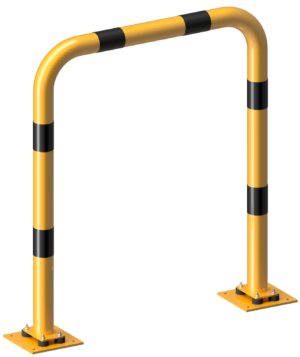 Rammschutzbügel elastisch, neigbar Stahlrohr Ø 76 mm gelb / schwarz - Art.Nr. 477_09NPBG