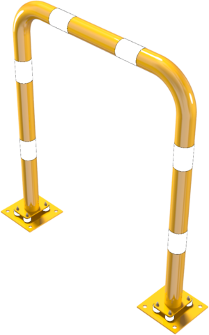 Rammschutzbügel elastisch, neigbar Stahlrohr Ø 76 mm gelb / schwarz - Art.Nr. 477_09NPBG – Bild 3