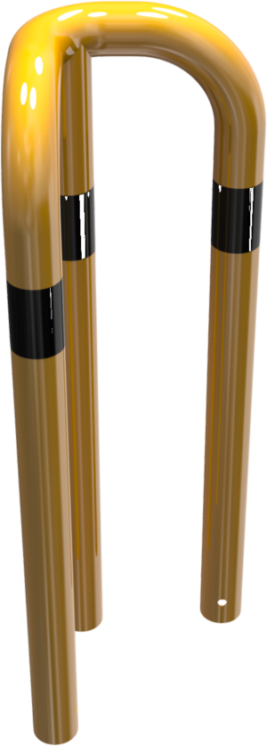 Rammschutzbügel 90° gleichschenklig Stahlrohr Ø 76 mm gelb / schwarz - Art.Nr. 477_30BG