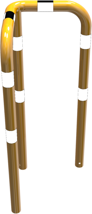 Rammschutzbügel 90° gleichschenklig Stahlrohr Ø 76 mm gelb / schwarz - Art.Nr. 477_61BG