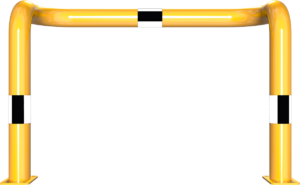 Rammschutzbügel doppelseitige vertiefte Ausführung Stahlrohr Ø 76 mm gelb / schwarz - Art.Nr. 477_73PBG – Bild 2