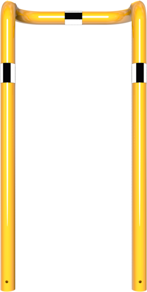 Rammschutzbügel doppelseitige vertiefte Ausführung Stahlrohr Ø 76 mm gelb / schwarz - Art.Nr. 477_74BG – Bild 2