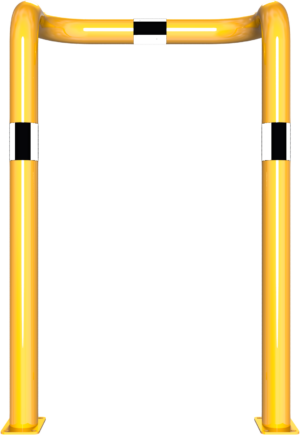 Rammschutzbügel doppelseitige vertiefte Ausführung Stahlrohr Ø 76 mm gelb / schwarz - Art.Nr. 477_74PBG – Bild 2
