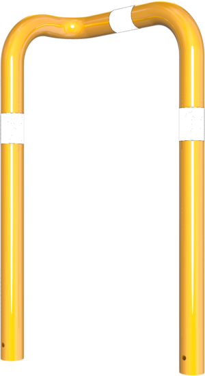 Rammschutzbügel 90° einseitige vertiefte Ausführung Stahlrohr Ø 76 mm gelb / schwarz - Art.Nr. 477_78BG – Bild 2